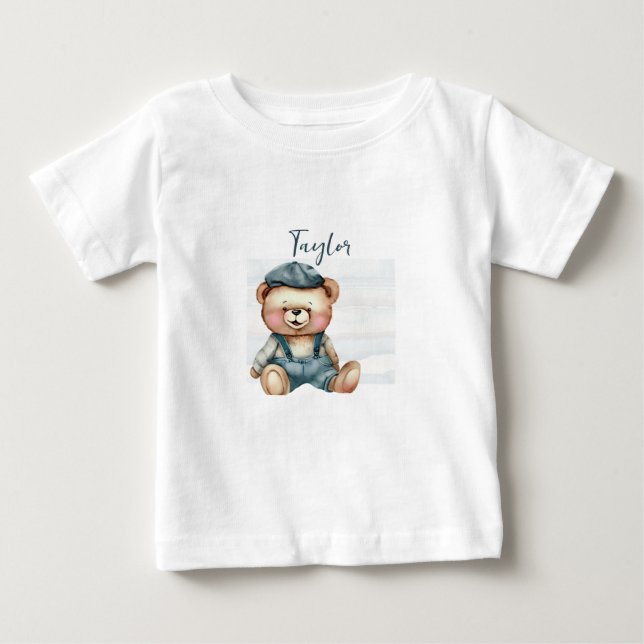 Camiseta De Bebé Encantador oso personalizado (Anverso)