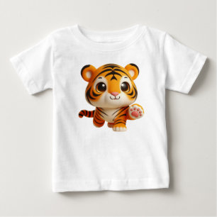 Camiseta De Bebé Encantador tigre bebé en una pose lúdica