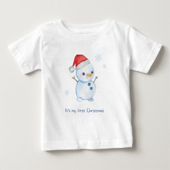 Camiseta De Bebé Encanto festivo: ¡El primer día de Navidad del beb (Anverso)