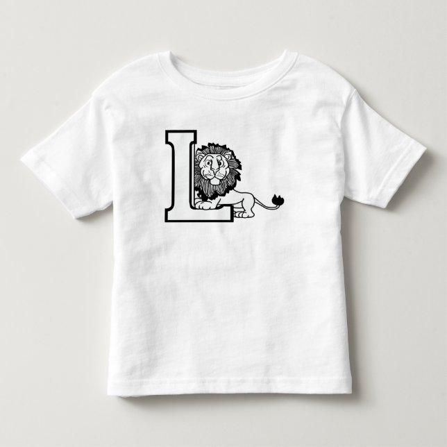 Camiseta De Bebé Encuentro lúdico de leones con la letra L (Anverso)