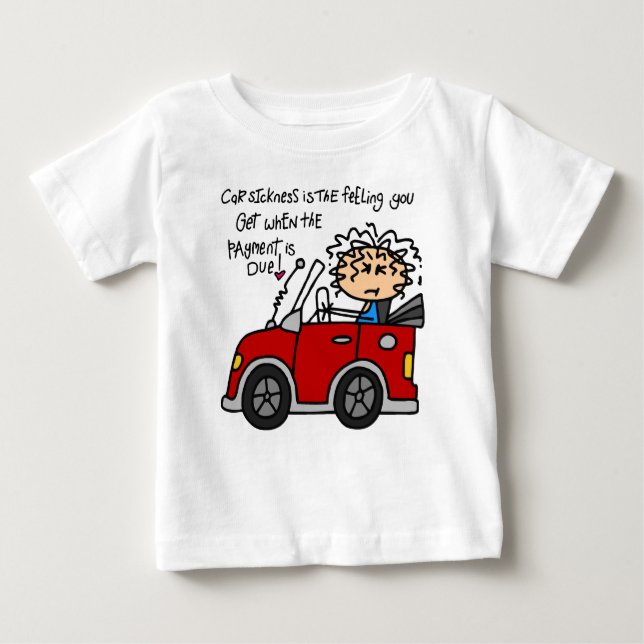 Camiseta De Bebé Enfermedad del coche humorístico (Anverso)
