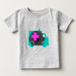 Camiseta De Bebé enfermera de ambulancia azul cruz emt médico