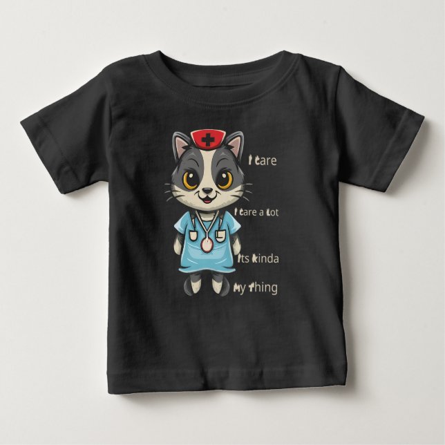 Camiseta De Bebé Enfermera de gatos que se preocupa: es mi cosa (Anverso)