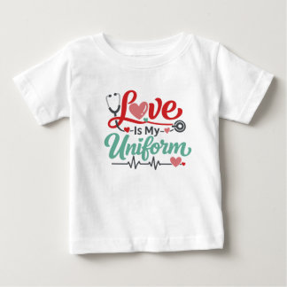 Camiseta De Bebé Enfermera es mi uniforme de amor