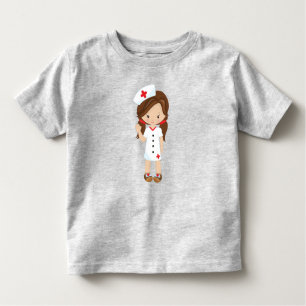 Camiseta De Bebé Enfermera, Medicina, Médica, Chica Cute, Pelo Marr