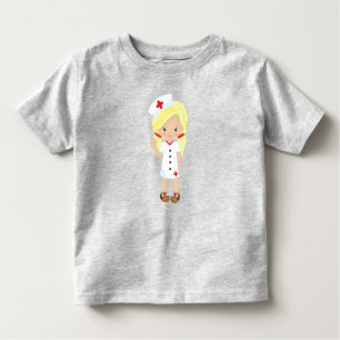 Camiseta De Bebé Enfermera, Medicina, Médica, Chica Cute, pelo rubi
