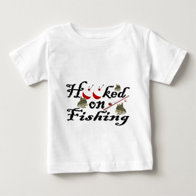 Camiseta De Bebé enganchado en la pesca (Anverso)