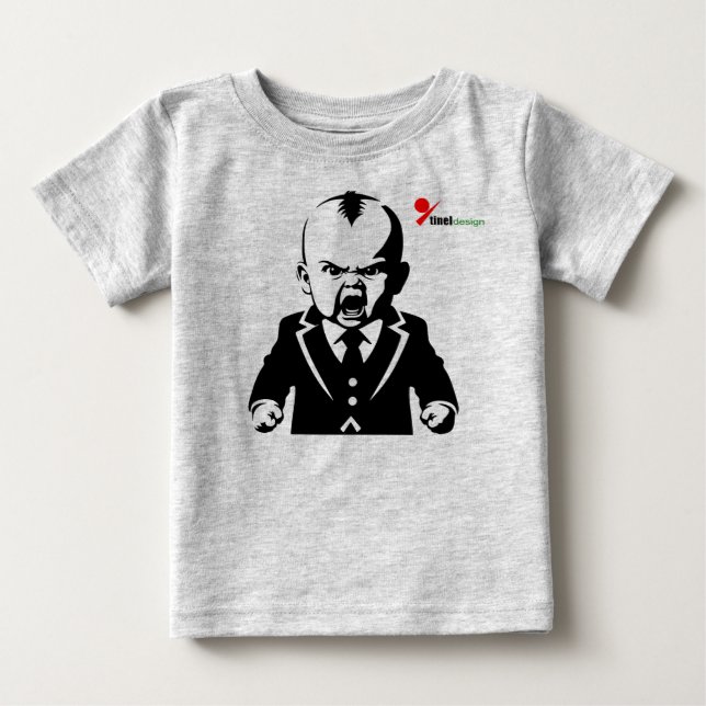 Camiseta de bebé enojado | Camiseta de bebé jefe d (Anverso)