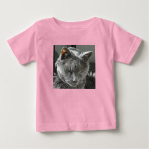 Camiseta De Bebé Enredadera infantil Onsie del gato gris