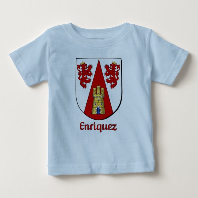 Camiseta De Bebé Enriquez Family Shield Infant Organieper Creeper (Anverso)