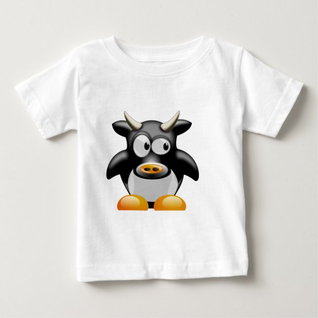 Camiseta De Bebé Enrollado vaca (Anverso)