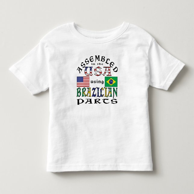 Camiseta De Bebé Ensamblado en EE. UU. con piezas brasileñas (Anverso)