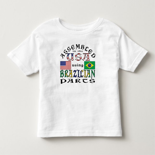 Camiseta De Bebé Ensamblados en EE.UU. usando piezas brasileñas (Anverso)
