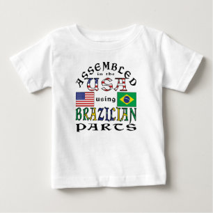 Camiseta De Bebé Ensamblados en EE.UU. usando piezas brasileñas