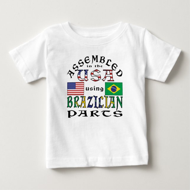 Camiseta De Bebé Ensamblados en EE.UU. usando piezas brasileñas (Anverso)