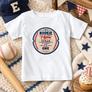 Camiseta De Bebé Entrada de béisbol de ganchillo Cumpleaños 1 bebé 