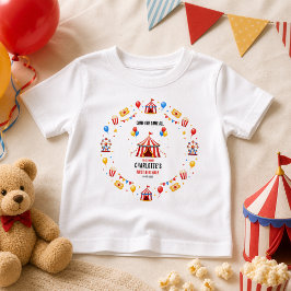Camiseta De Bebé Entrada de circo rojo moderno para cumpleaños 1 |