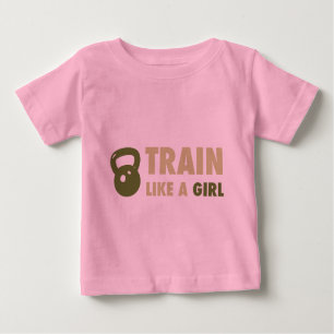 Camiseta De Bebé Entrenar Como Un Chica Con Kettlebell