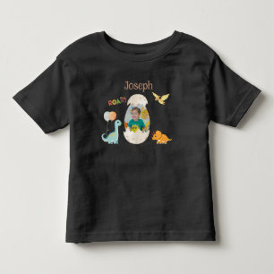 Camiseta De Bebé Equipo de bebé de cumpleaños de Dinosaur - Nombre