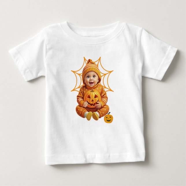 Camiseta De Bebé Equipo de calabaza para bebé adorable para Hallowe (Anverso)