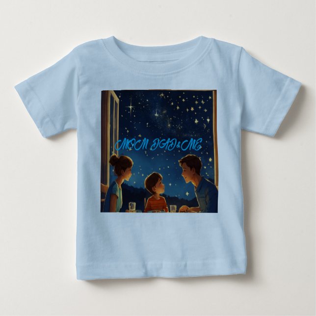 Camiseta De Bebé Equipo de constelación de la familia: mamá, papá y (Anverso)