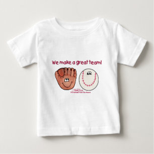 Camiseta De Bebé Equipo de guantes de béisbol y béisbol