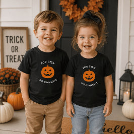 Camiseta De Bebé Equipo de Halloween Minimalista Boo – Personalizad