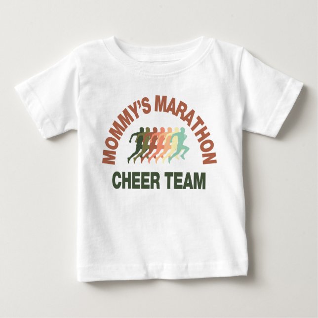 Camiseta De Bebé equipo de la alegría del maratón de la mamá (Anverso)