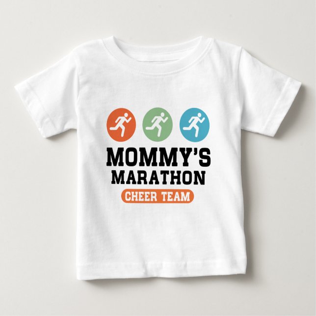 Camiseta De Bebé Equipo de la alegría del maratón de la mamá (Anverso)