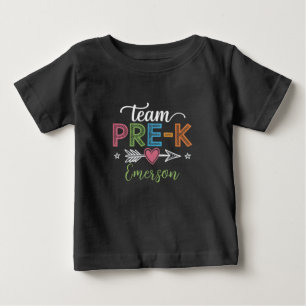 Camiseta De Bebé Equipo de nombres personalizados profesor de prees