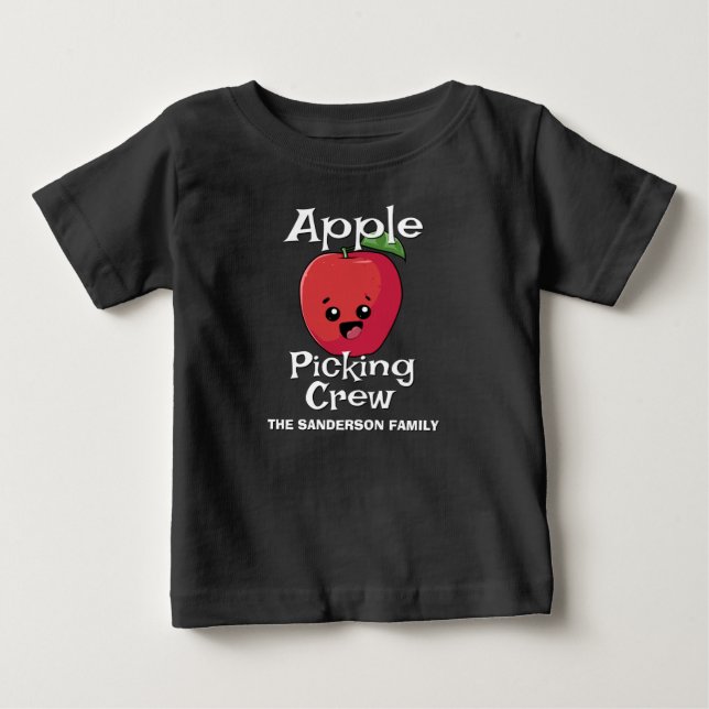 Camiseta De Bebé Equipo de recogida de Apple para familias en otoño (Anverso)