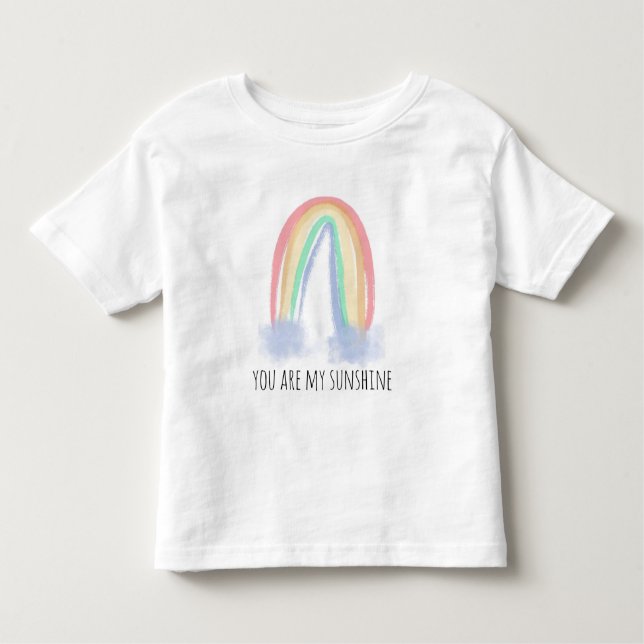 Camiseta De Bebé Eres mi arcoiris pintado con una acuarela brillant (Anverso)