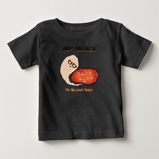 Camiseta De Bebé Eres mi Boo | Familia Cute Halloween (Anverso)