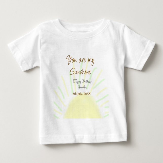 Camiseta De Bebé Eres mi nombre de agregación amarillo pastel sunsh (Anverso)