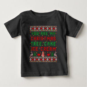 Camiseta De Bebé Eres Mi Pastel De Helado De Árbol De Navidad Navid