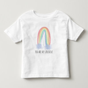 Camiseta De Bebé Eres mi sol acuarela pintada arcoíris
