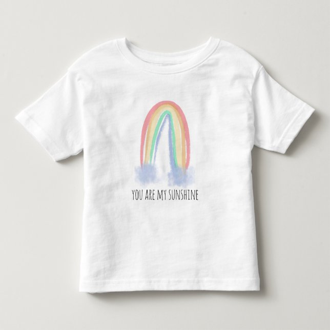 Camiseta De Bebé Eres mi sol acuarela pintada arcoíris (Anverso)