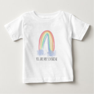 Camiseta De Bebé Eres mi sol acuarela pintado arcoíris