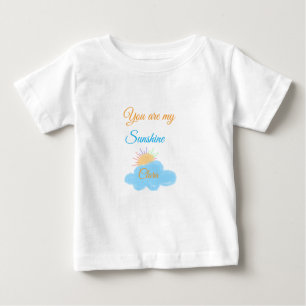 Camiseta De Bebé eres mi sol naranja amarillo nubes de rayos solar