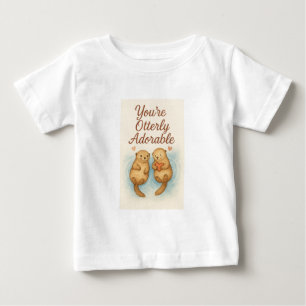 Camiseta De Bebé Eres Otterly Adorable – Lindos Nutrios de Acuarela