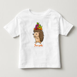 Camiseta De Bebé Erizo Adorable Llevando Frutas Frescas
