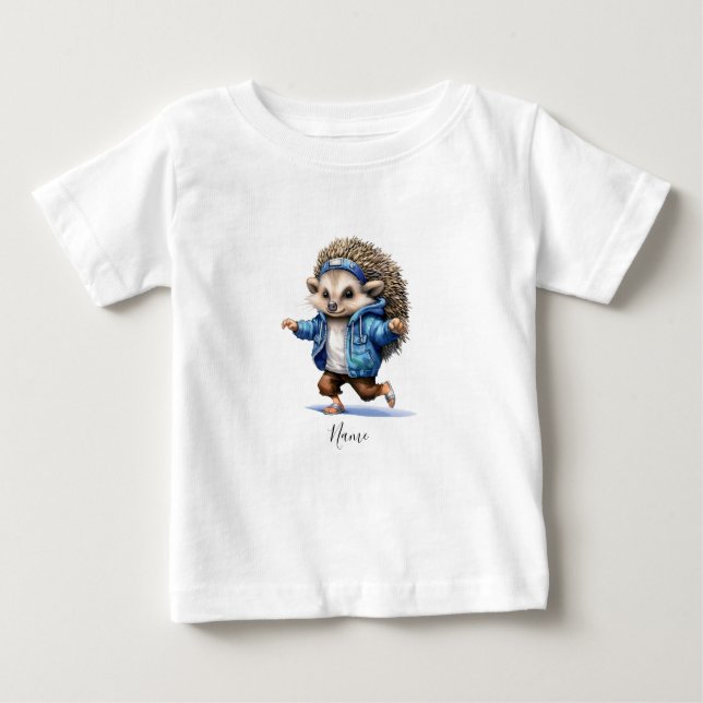 Camiseta De Bebé Erizo bailarín acuarela (Anverso)