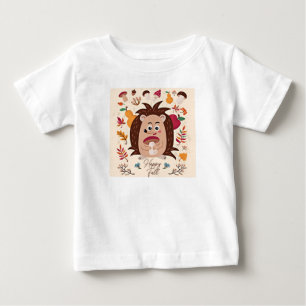 Camiseta De Bebé Erizo de otoño lindo con texto personalizado