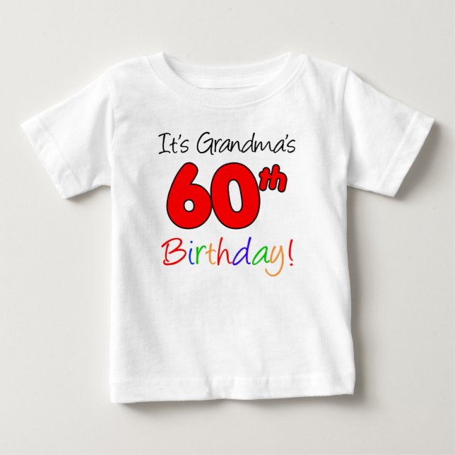 Camiseta De Bebé Es el 60.o cumpleaños de la abuela para el nieto (Anverso)