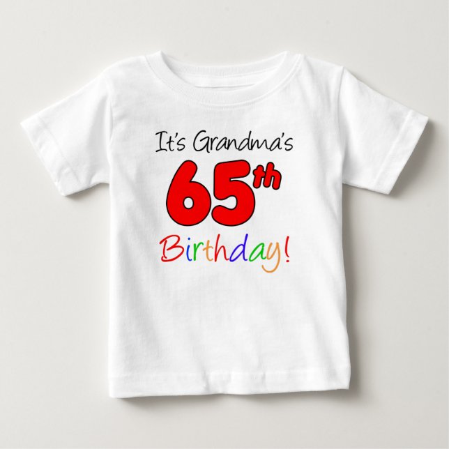 Camiseta De Bebé Es el cumpleaños número 65 de la abuela para el ni (Anverso)