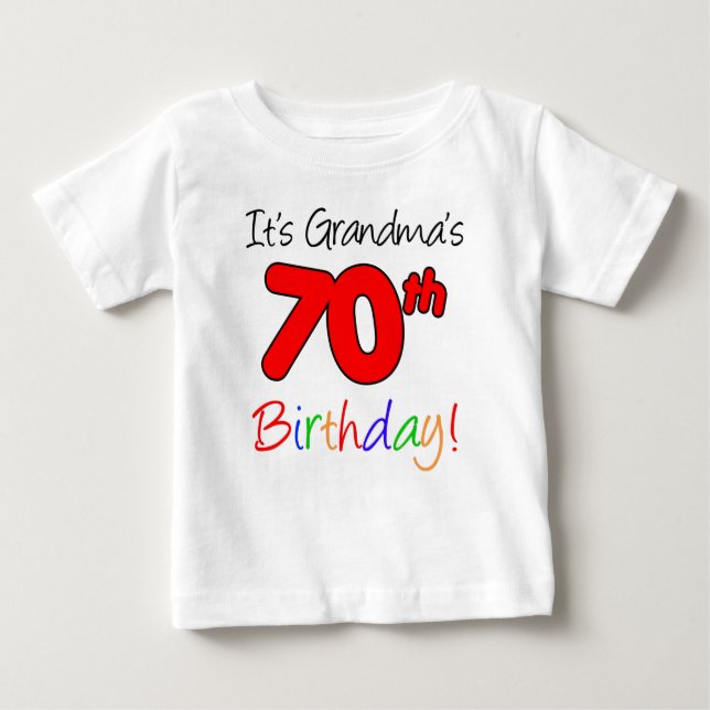 Camiseta De Bebé Es el cumpleaños número 70 de la abuela para el ni (Anverso)