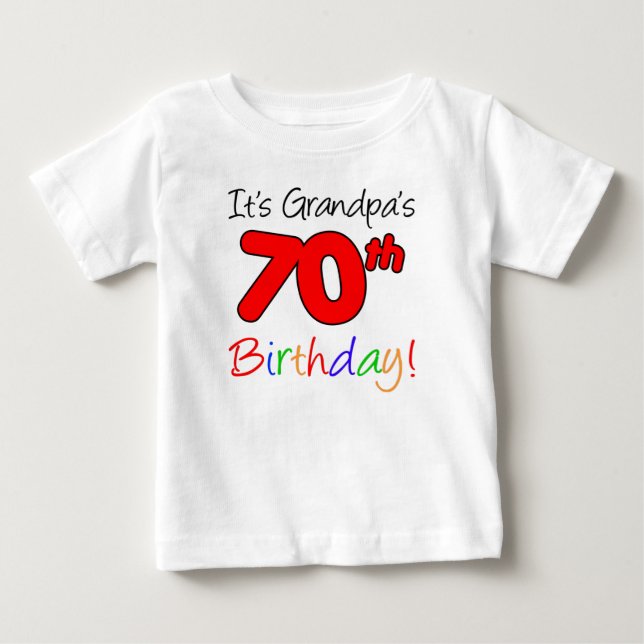 Camiseta De Bebé Es el cumpleaños número 70 del abuelo para el niet (Anverso)