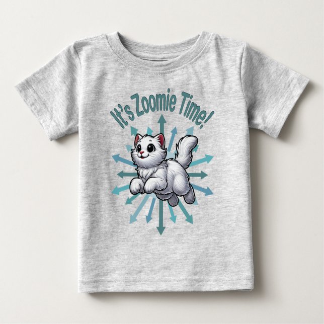 Camiseta De Bebé Es el gato blanco de la época de Zoomie (Anverso)