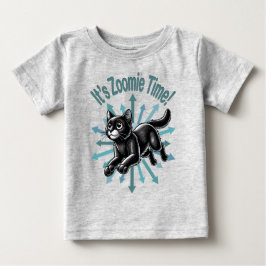 Camiseta De Bebé Es el gato negro de tiempo de Zoomie