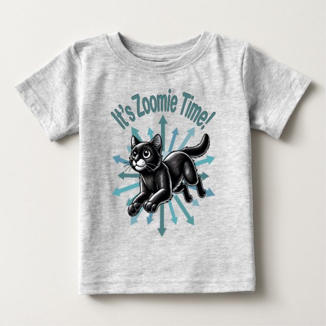 Camiseta De Bebé Es el gato negro de tiempo de Zoomie (Anverso)